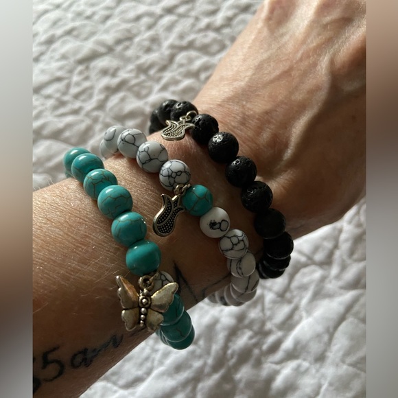 NWOT Set of 3 Natural Stone Bracelets - Picture 3 of 3